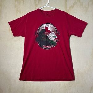 Tabasco Shirt Mens Medium Red Hot Sauce Louisiana Cotton Casual Outdoor Cooking